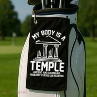 My Body Is A Temple Ancient Crumbling Probably Cursed Haunted Golf Towel thumb 2