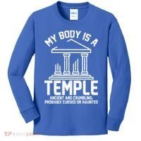 My Body Is A Temple Ancient Crumbling Probably Cursed Haunted Kids Long Sleeve Shirt thumb 0