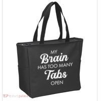 My Brain Has Too Many Tabs Open Funny Nerd Tote Bag thumb 2