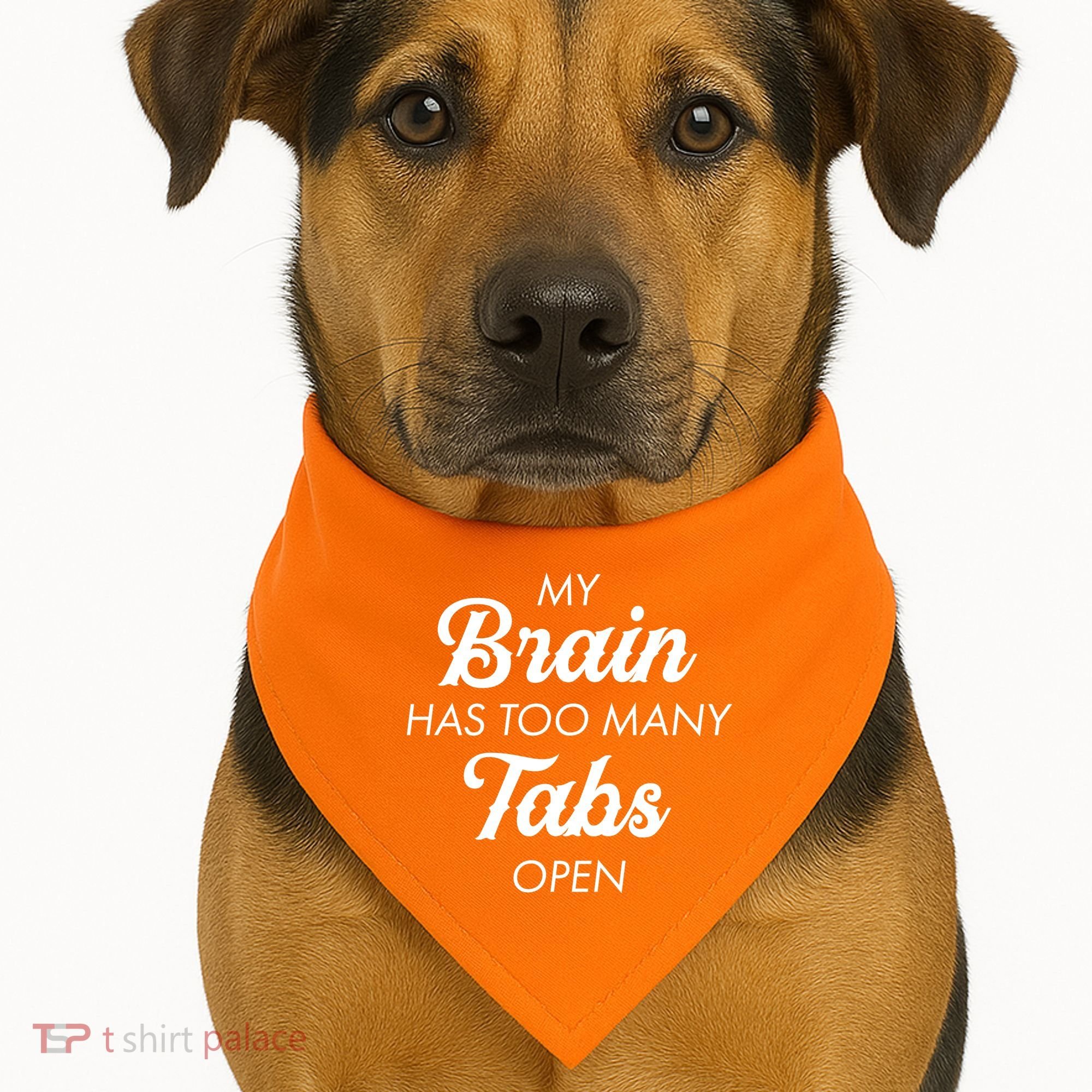 My Brain Has Too Many Tabs Open Funny Nerd USA-Made Doggie Bandana