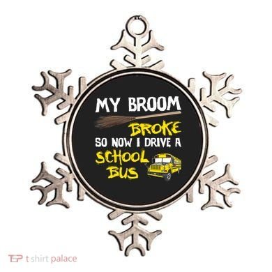 My Broom Broke Drive School Bus Ornament