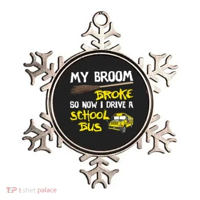My Broom Broke Drive School Bus Ornament