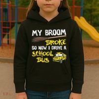 My Broom Broke Drive School Bus Kids Hoodie thumb 3