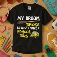 My Broom Broke Drive School Bus Kids T-Shirt thumb 3