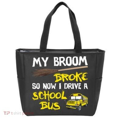 My Broom Broke Drive School Bus Tote Bag
