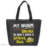 My Broom Broke Drive School Bus Tote Bag thumb 0