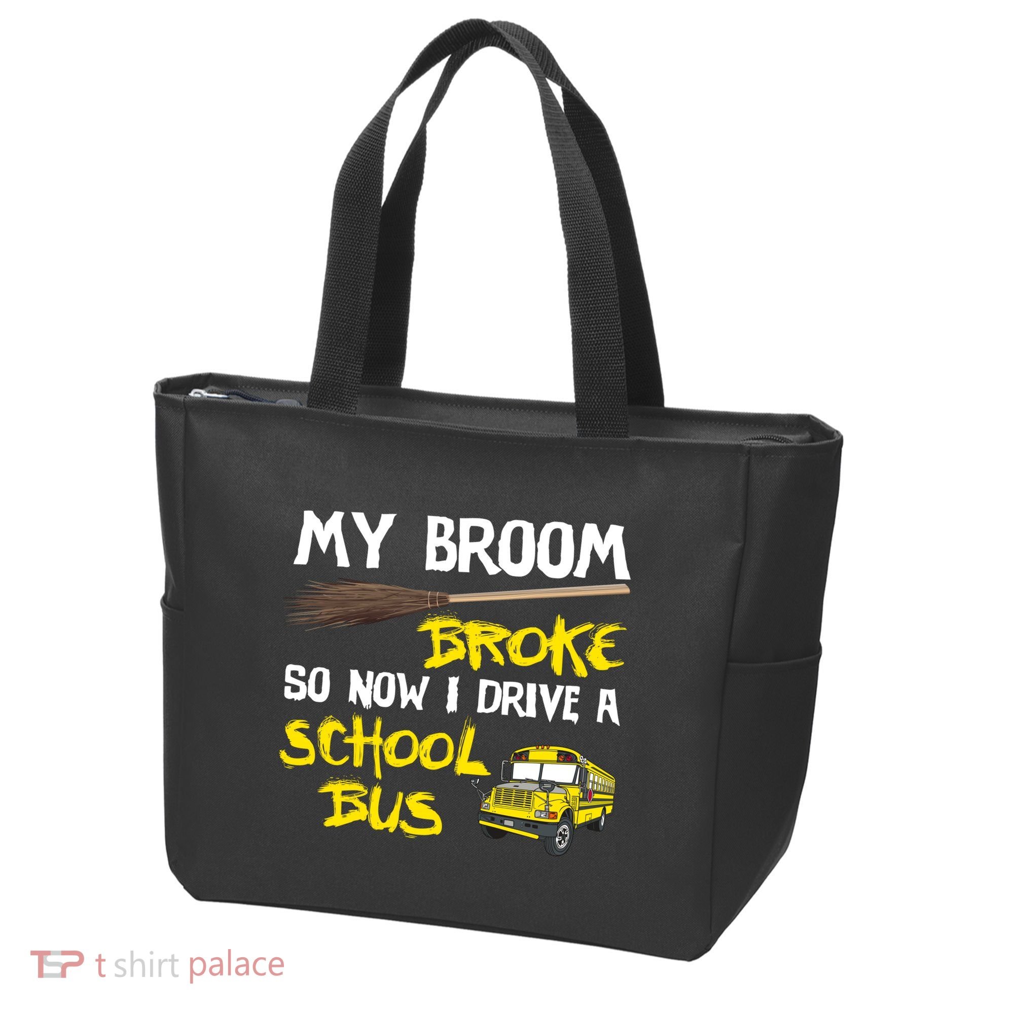 My Broom Broke Drive School Bus Tote Bag