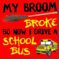 My Broom Broke Drive School Bus Santa Hat thumb 1