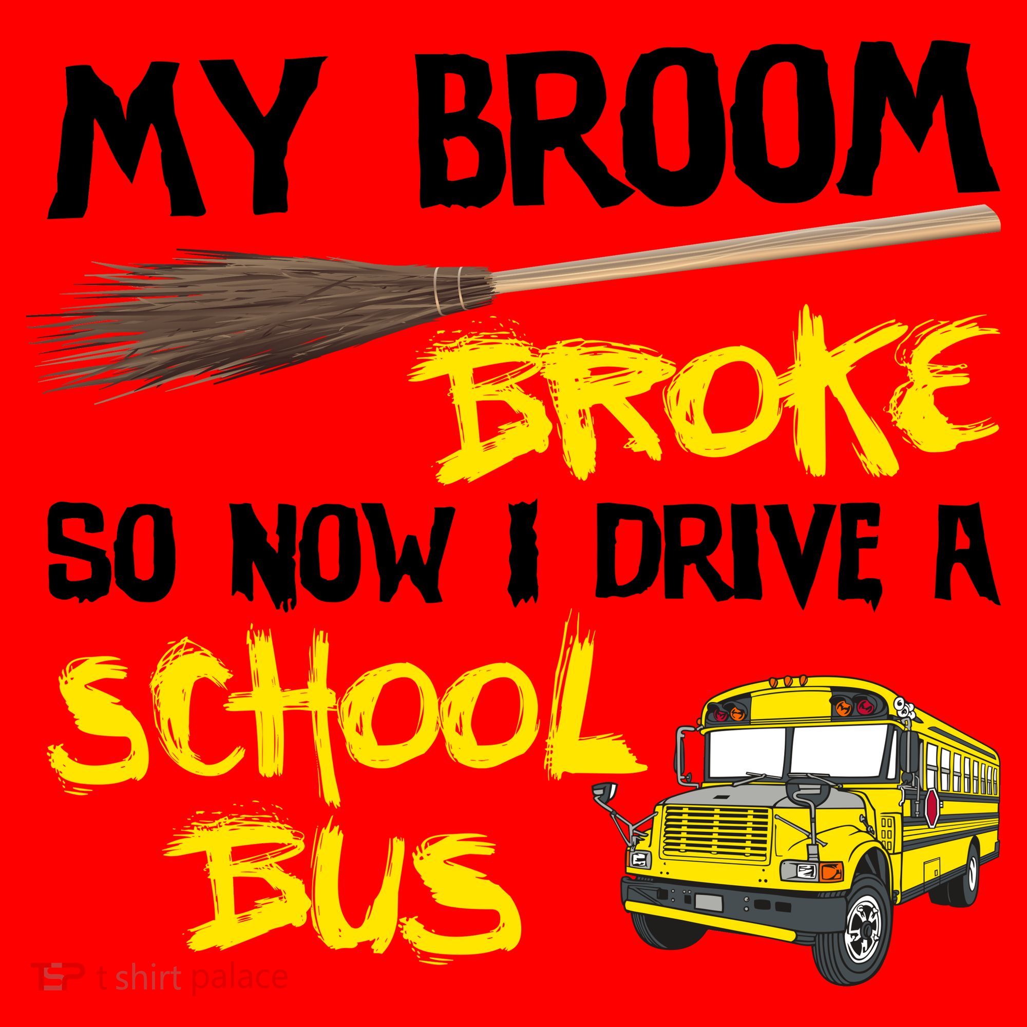 My Broom Broke Drive School Bus Santa Hat