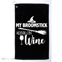 My Broomstick Runs On Wine Golf Towel thumb 0