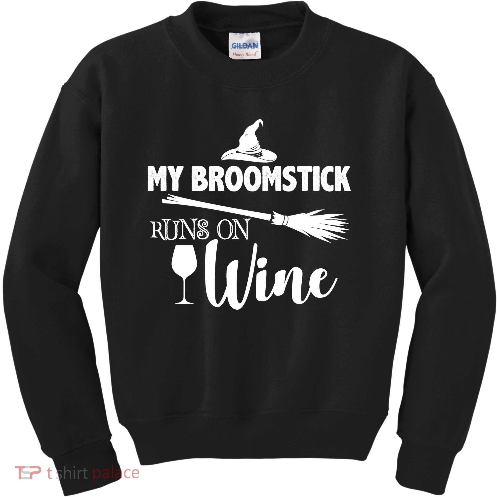 My Broomstick Runs On Wine Kids Sweatshirt