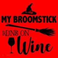 My Broomstick Runs On Wine Santa Hat thumb 1
