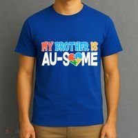 My Brother Is AU-SOME Autism Awareness T-Shirt thumb 3