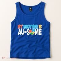 My Brother Is AU-SOME Autism Awareness Tank Top thumb 2