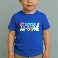 My Brother Is AU-SOME Autism Awareness Toddler T-Shirt thumb 2