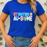 My Brother Is AU-SOME Autism Awareness Women's T-Shirt thumb 2