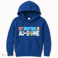 My Brother Is AU-SOME Autism Awareness Kids Hoodie thumb 0