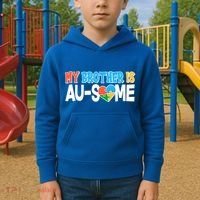 My Brother Is AU-SOME Autism Awareness Kids Hoodie thumb 2