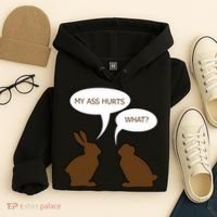 My Butt Hurts Funny Easter Chocolate Bunny Hoodie thumb 4