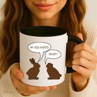 My Butt Hurts Funny Easter Chocolate Bunny Coffee Mug thumb 3