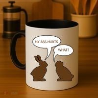 My Butt Hurts Funny Easter Chocolate Bunny Coffee Mug thumb 4