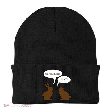 My Butt Hurts Funny Easter Chocolate Bunny Beanie