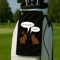 My Butt Hurts Funny Easter Chocolate Bunny Golf Towel thumb 2