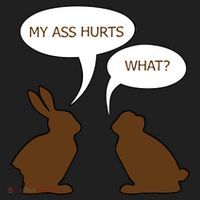 My Butt Hurts Funny Easter Chocolate Bunny Golf Towel thumb 3