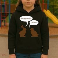 My Butt Hurts Funny Easter Chocolate Bunny Kids Hoodie thumb 3
