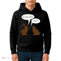 My Butt Hurts Funny Easter Chocolate Bunny Kids Hoodie thumb 4