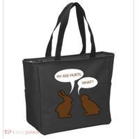 My Butt Hurts Funny Easter Chocolate Bunny Tote Bag thumb 2
