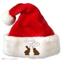 My Butt Hurts Funny Easter Chocolate Bunny Santa Hat thumb 0