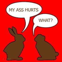 My Butt Hurts Funny Easter Chocolate Bunny Santa Hat thumb 1
