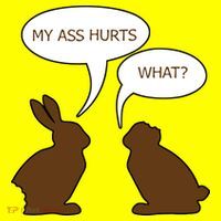 My Butt Hurts Funny Easter Chocolate Bunny Polo thumb 2