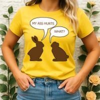 My Butt Hurts Funny Easter Chocolate Bunny Women's T-Shirt thumb 2