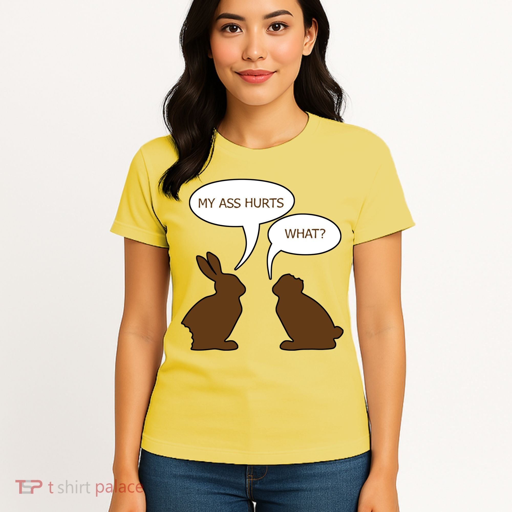 My Butt Hurts Funny Easter Chocolate Bunny Women's T-Shirt