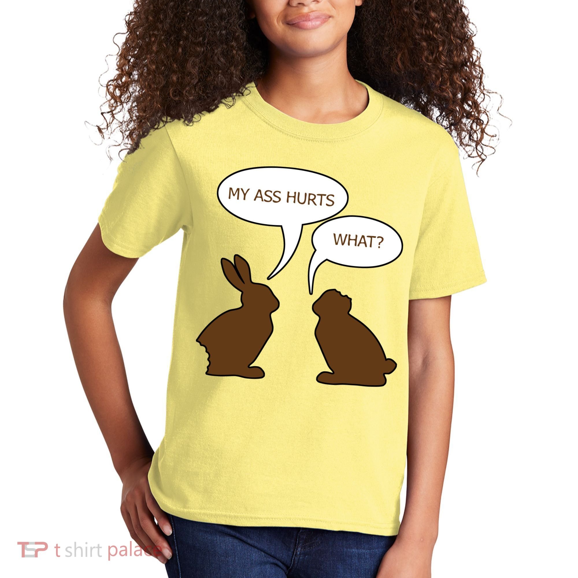 My Butt Hurts Funny Easter Chocolate Bunny Kids T-Shirt