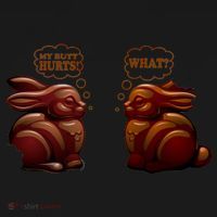My Butt Hurts! What? Funny Easter Chocolate Bunny Bunnies Women's T-Shirt thumb 6