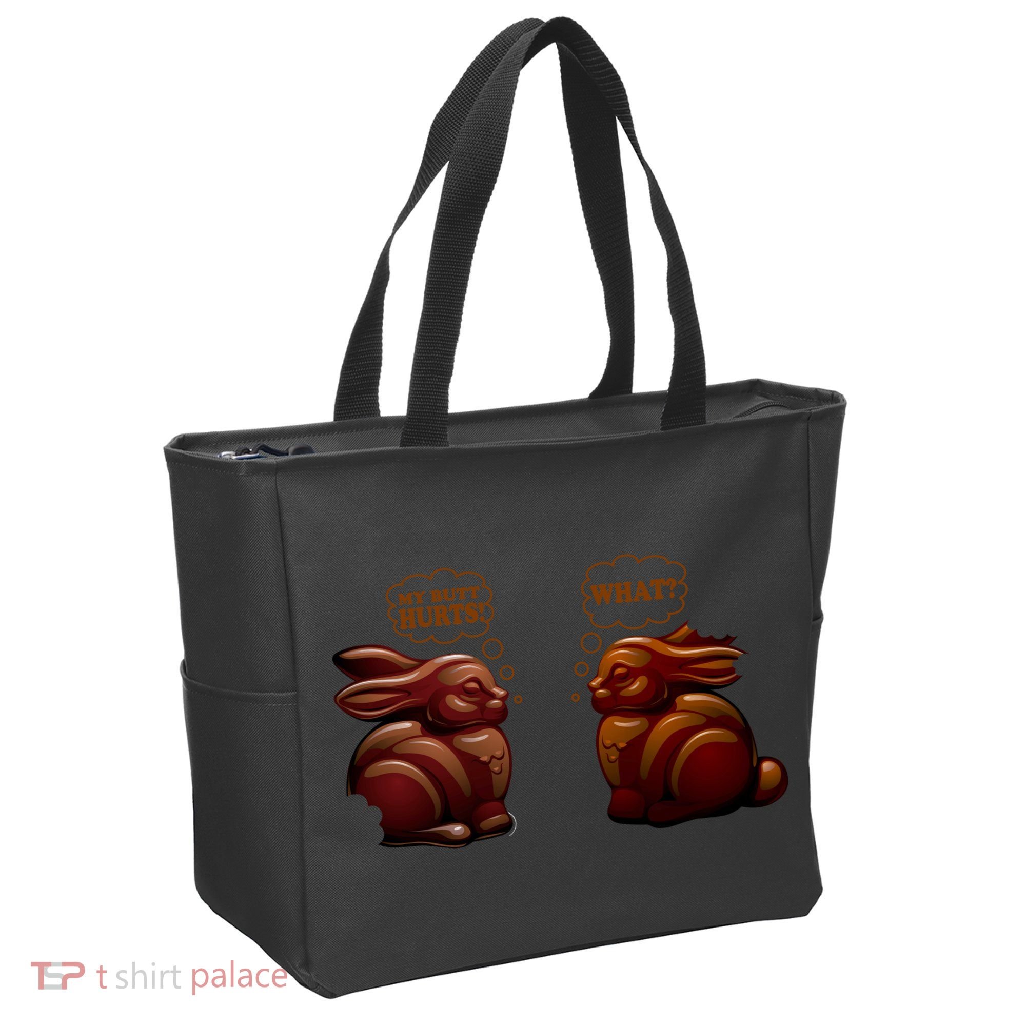 My Butt Hurts! What? Funny Easter Chocolate Bunny Bunnies Tote Bag