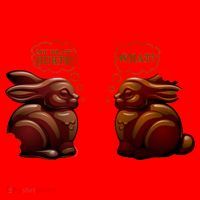 My Butt Hurts! What? Funny Easter Chocolate Bunny Bunnies Santa Hat thumb 1