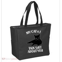 My Cat & I Talk Shit About You Tote Bag thumb 2