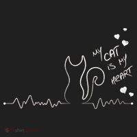 My Cat Is My heart Pulse Women's Sweatshirt thumb 2