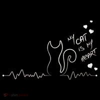 My Cat Is My heart Pulse USA-Made Doggie Bandana thumb 2