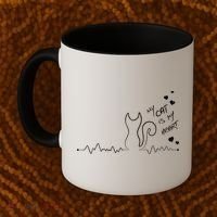My Cat Is My heart Pulse Coffee Mug thumb 2