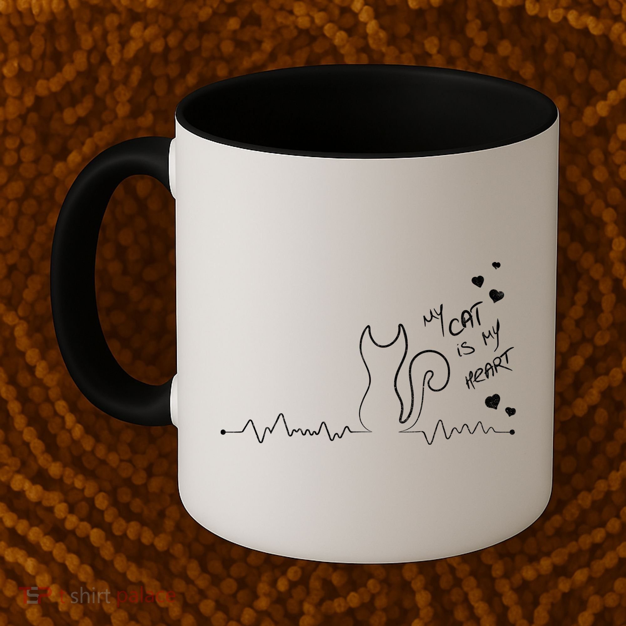 My Cat Is My heart Pulse Coffee Mug