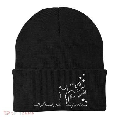 My Cat Is My heart Pulse Beanie