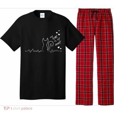 My Cat Is My heart Pulse Pajama Set