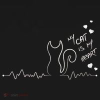 My Cat Is My heart Pulse Pajama Set thumb 2