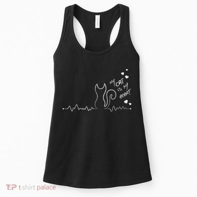 My Cat Is My heart Pulse Women's Tank Top
