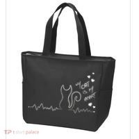 My Cat Is My heart Pulse Tote Bag thumb 3